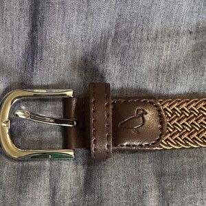 Brown Braided Kids Belt with Leather Trim